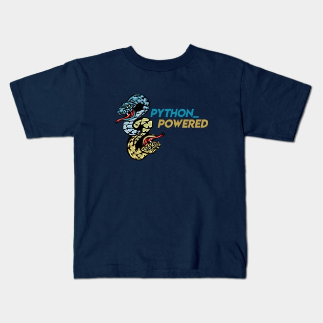 Python Powered Kids T-Shirt by FungibleDesign